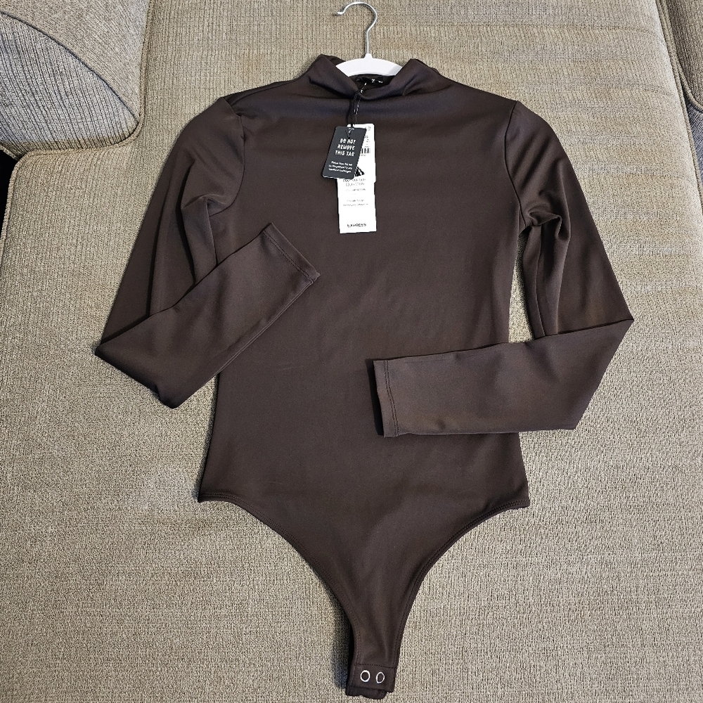Express Brown Body Contour High Compression Neutral Bodysuit Size XS
